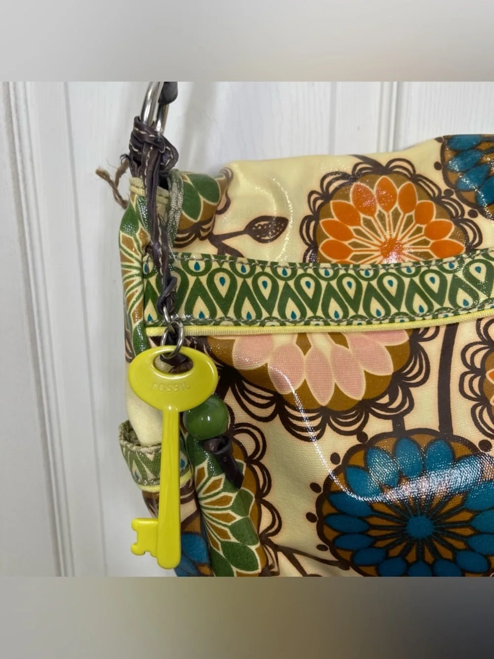 Fossil Color Coated Canvas Shoulder Crossbody Computer Bag Travel Bag